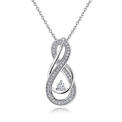 925 Sterling Silver Infinity Pendant Necklace - Modern Figure 8 Design