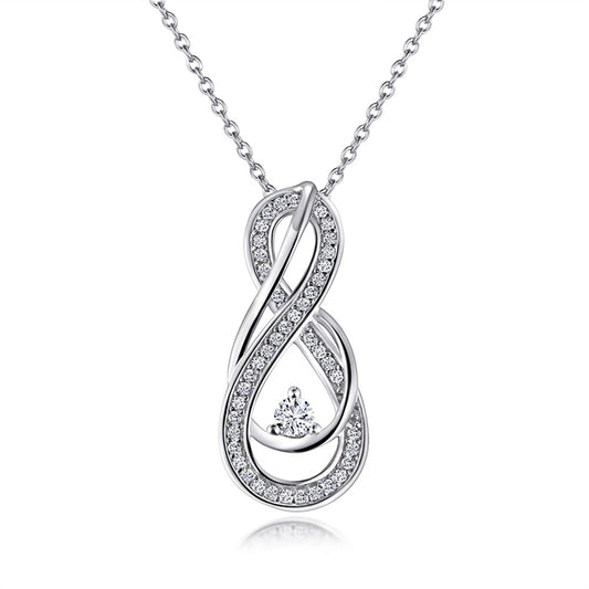 925 Sterling Silver Infinity Pendant Necklace - Modern Figure 8 Design