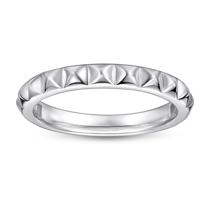 3D Triangular 925 Silver Ring - Modern Geometric Band for Women