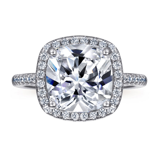 S925 Sterling Silver 3.5ct Statement Ring - Luxe Crown-Inspired Zirconia Jewelry
