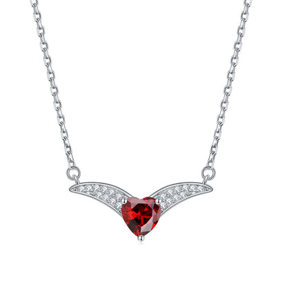 925 Sterling Silver Zodiac Heart Pendant Necklace - Elegant V-Collarbone Chain