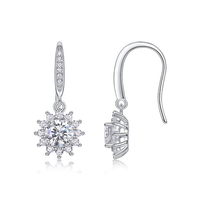 Office Chic Moissanite Earrings in 925 Silver