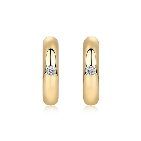 Sleek Round Cut Moissanite Earrings for Office Wear