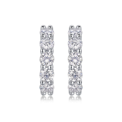 Modern Round Cut Moissanite Earrings for Office Wear