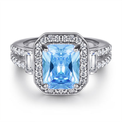 S925 Sterling Silver Geometric Zirconia Ring - Bestselling K-Gold Plated Women's Jewelry