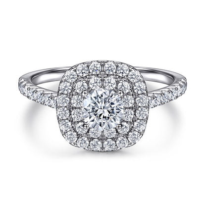 S925 Sterling Silver Wedding Ring Set - Classic Two-in-One Bridal Jewelry with Zirconia