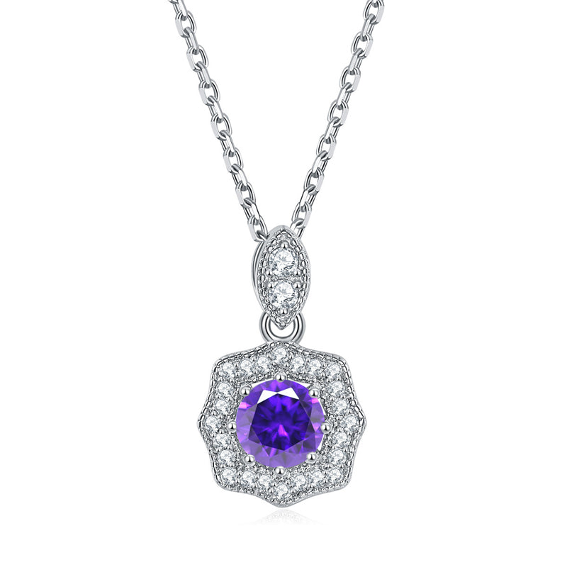 925 Sterling Silver Star Pendant Necklace - Personalized Birthstone Jewelry