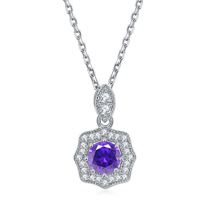 925 Sterling Silver Star Pendant Necklace - Personalized Birthstone Jewelry