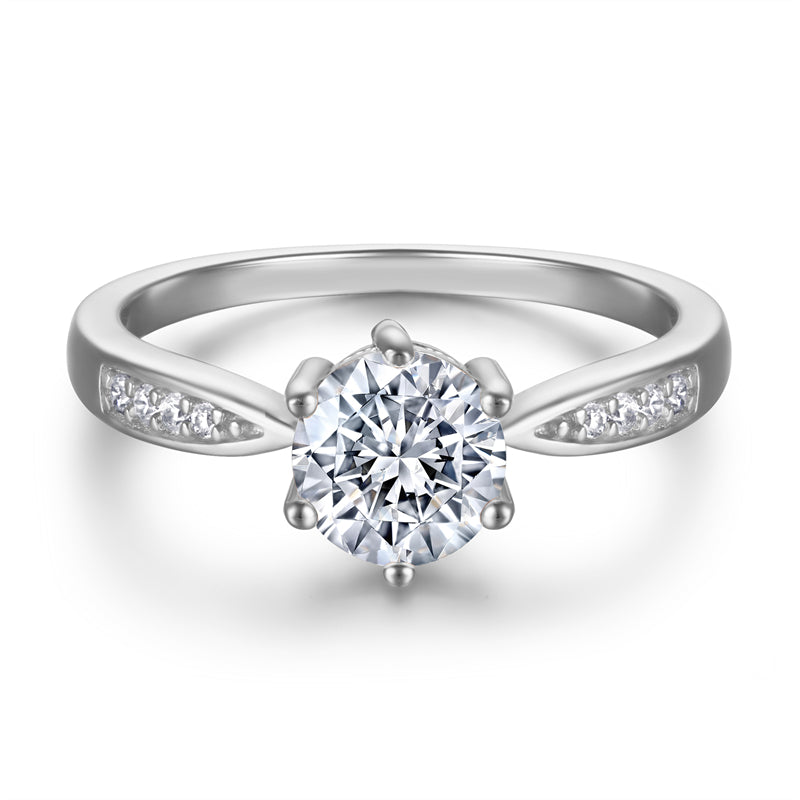 1 Carat CZ Solitaire S925 Sterling Silver Ring – Elegant Rose/White Gold Plated Bridal Jewelry