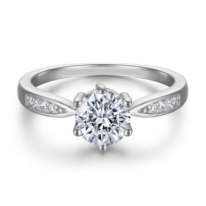 1 Carat CZ Solitaire S925 Sterling Silver Ring – Elegant Rose/White Gold Plated Bridal Jewelry