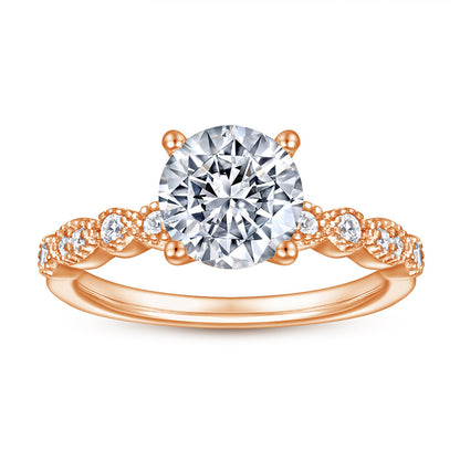 S925 Sterling Silver AAA Zirconia Ring - Elegant Rose Gold Plated Stackable Jewelry