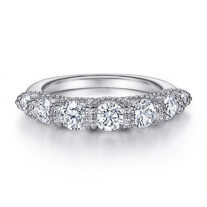 S925 Sterling Silver Stackable Ring Set - Modern Geometric Wedding Band Collection