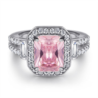 S925 Sterling Silver Geometric Zirconia Ring - Bestselling K-Gold Plated Women's Jewelry