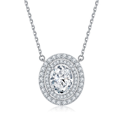925 Sterling Silver Emerald Oval Pendant Necklace - Modern Birthstone Jewelry