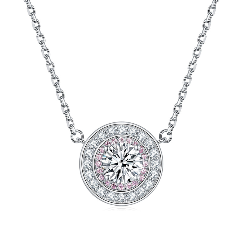 925 Sterling Silver Round Birthstone Pendant Necklace - Colorful Zircon Jewelry