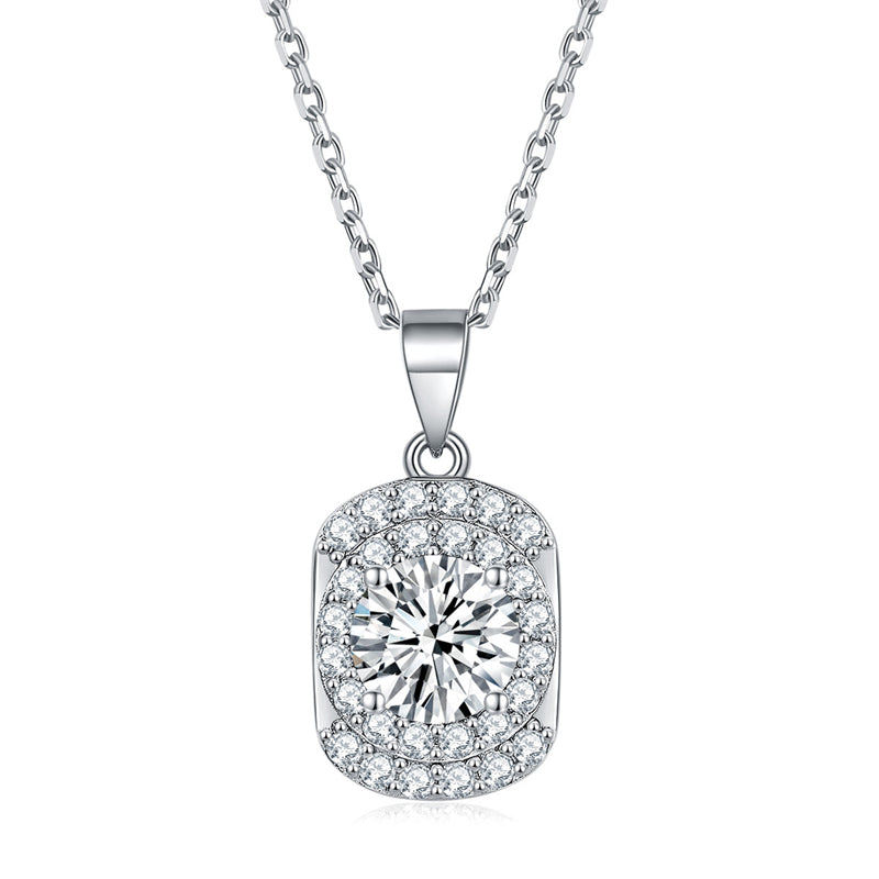 925 Sterling Silver Cubic Zirconia Pendant Necklace - Minimalist Birthstone Collarbone Chain