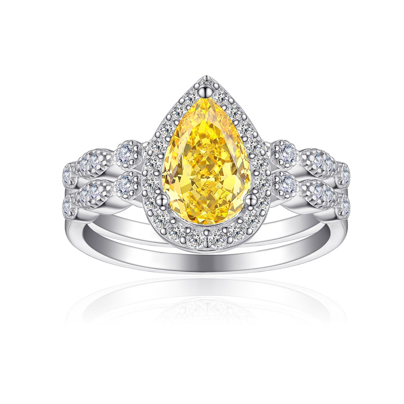1.5ct Gemstone 2-in-1 Stackable Ring Set - Premium 925 Silver with 5A Zirconia & High Carbon Diamonds