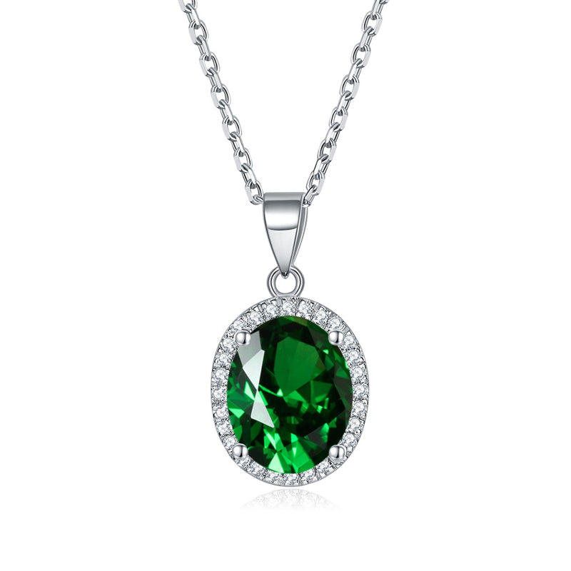 925 Sterling Silver Zodiac Birthstone Necklace - Modern Round Pendant