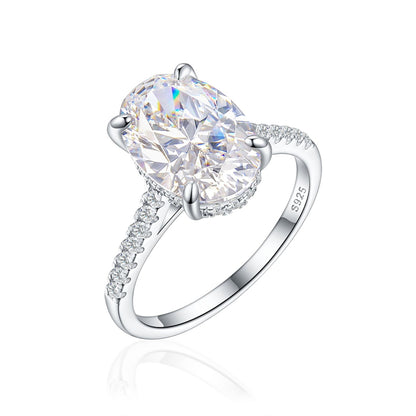 S925 Sterling Silver 8ct High-Carbon Diamond Ring - Luxury Princess Cut Colored Gemstone Jewelry