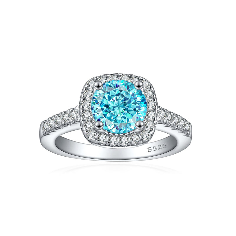 S925 Sterling Silver 1.2ct Rose-Cut Flame Ring - 7×7mm Floral Inspired Colored Gemstone Bridal Jewelry