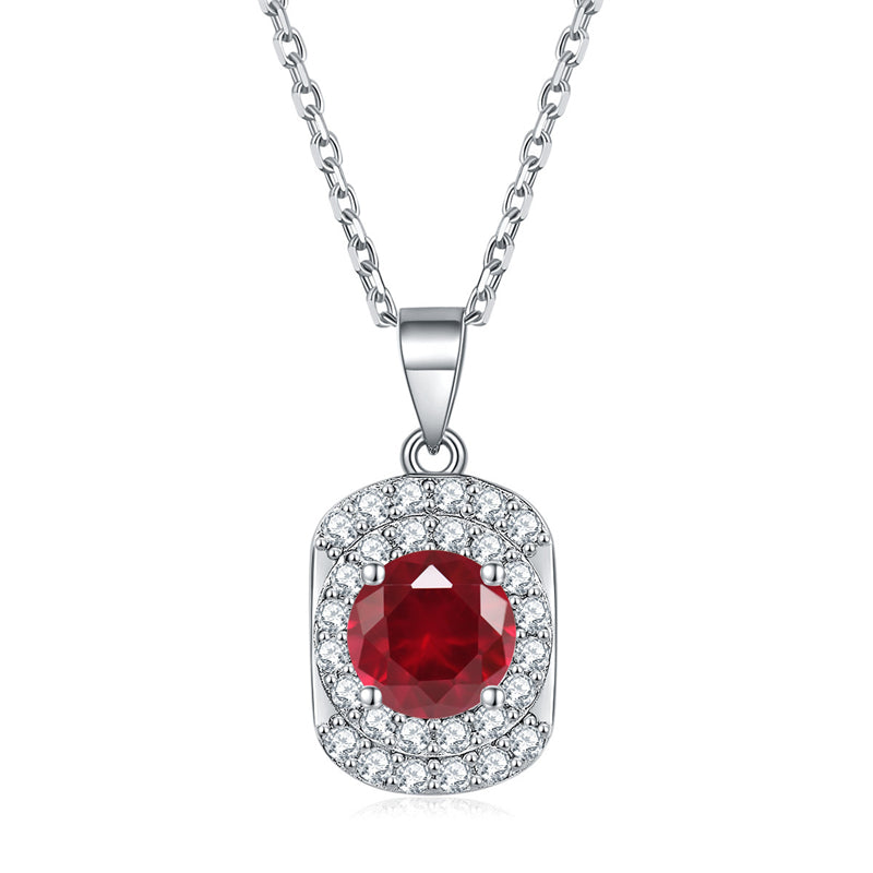925 Sterling Silver Cubic Zirconia Pendant Necklace - Minimalist Birthstone Collarbone Chain