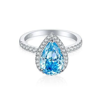 4ct Gemstone 925 Silver Ring - Bold Flame & Ice-Cut Statement Band for Women