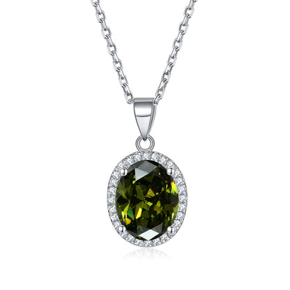 925 Sterling Silver Zodiac Birthstone Necklace - Modern Round Pendant