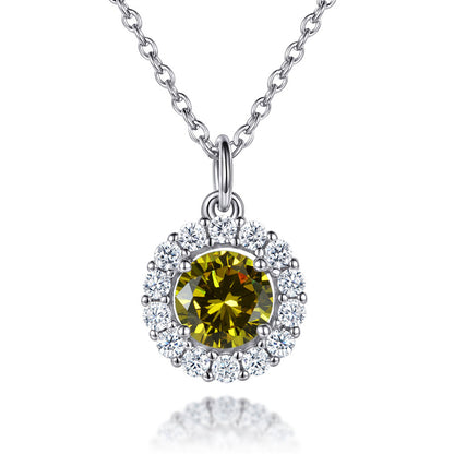 925 Sterling Silver Zodiac Birthstone Necklace - Rose Gold Plated Geometric Pendant