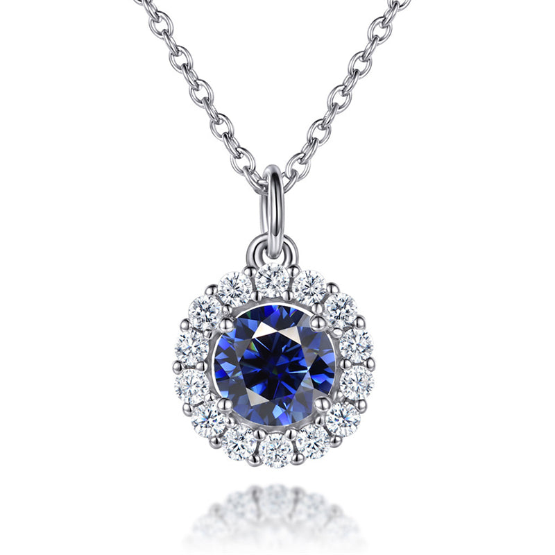 925 Sterling Silver Zodiac Birthstone Necklace - Rose Gold Plated Geometric Pendant