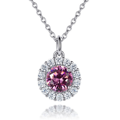 925 Sterling Silver Zodiac Birthstone Necklace - Rose Gold Plated Geometric Pendant