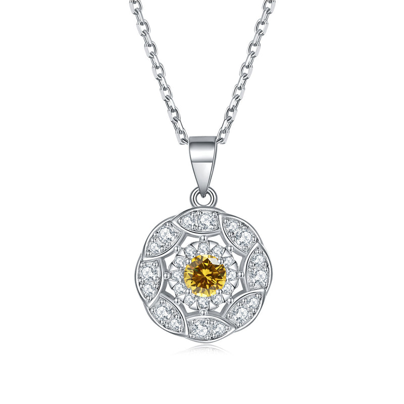 925 Sterling Silver Peridot Zircon Necklace - Modern Botanical Jewelry