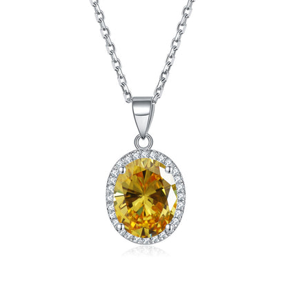 925 Sterling Silver Zodiac Birthstone Necklace - Modern Round Pendant