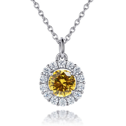 925 Sterling Silver Zodiac Birthstone Necklace - Rose Gold Plated Geometric Pendant