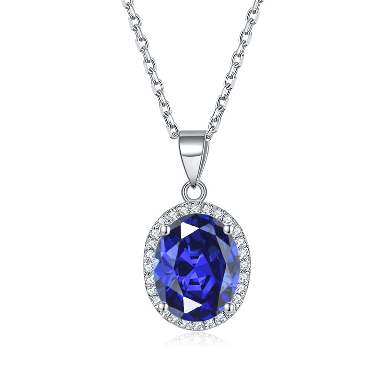 925 Sterling Silver Zodiac Birthstone Necklace - Modern Round Pendant