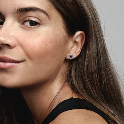 September Birthstone Eternity Circle Stud Earrings