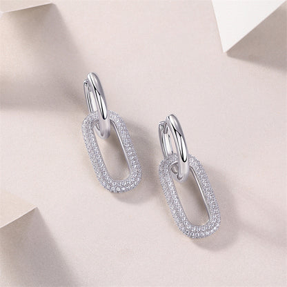 Simple Geometric Moissanite Earrings for Everyday Wear