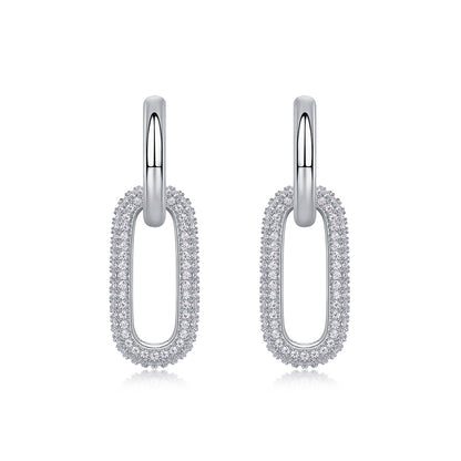 Simple Geometric Moissanite Earrings for Everyday Wear