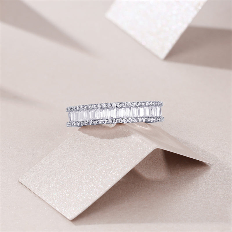 Simple Geometric Silver Ring for OL Fashion