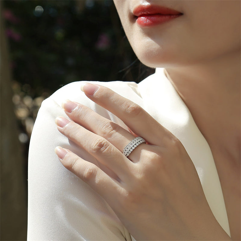 Sleek Circle Design Silver Ring for Women