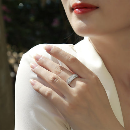 Sleek Circle Design Silver Ring for Women