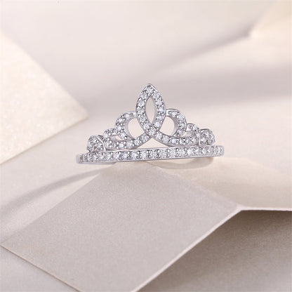 Sleek Crown Moissanite Ring in 925 Silver