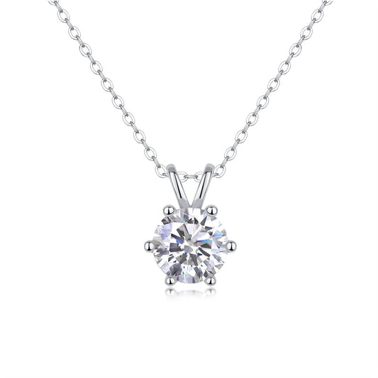 Sleek Geometric Pendant Necklace in Sterling Silver