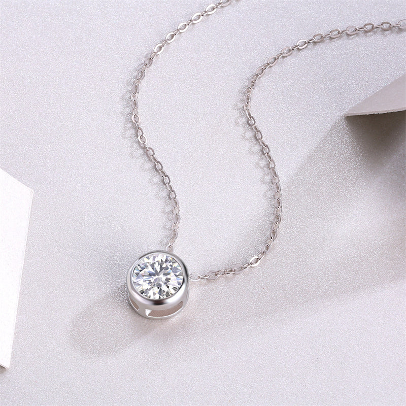 Sleek Geometric Pendant Necklace in Sterling Silver