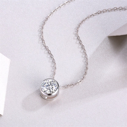 Sleek Geometric Pendant Necklace in Sterling Silver