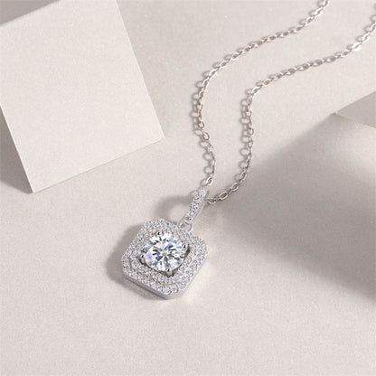 Sleek Geometric Pendant Necklace in Sterling Silver