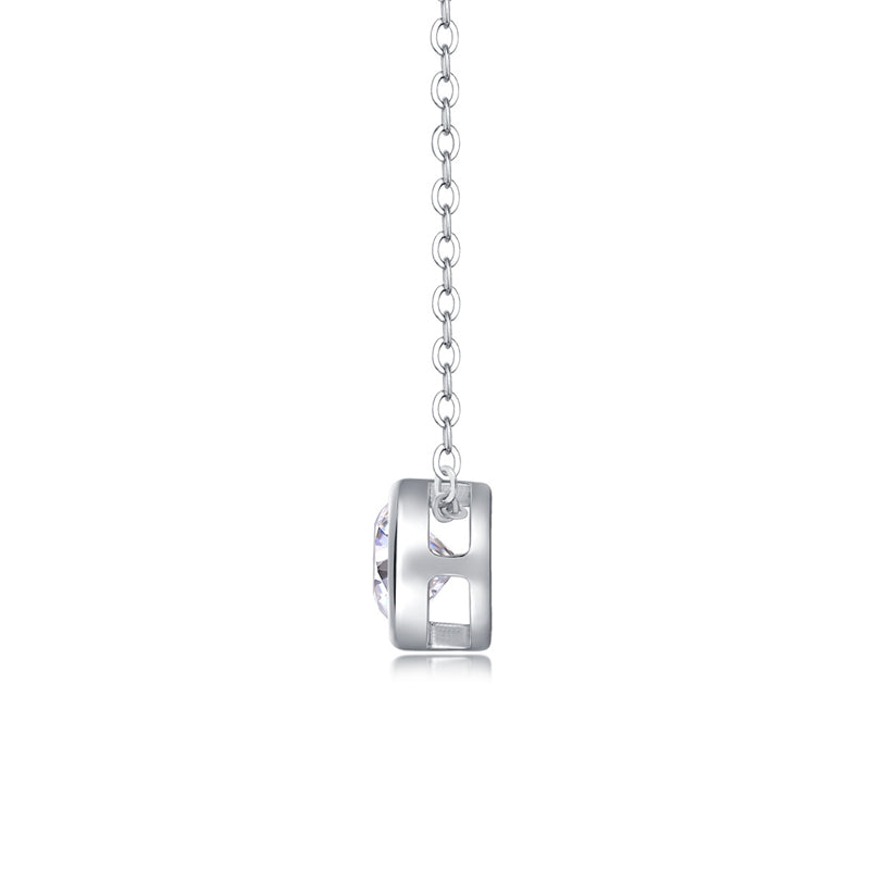 Sleek Geometric Pendant Necklace in Sterling Silver