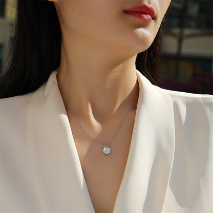 Sleek Geometric Pendant Necklace in Sterling Silver