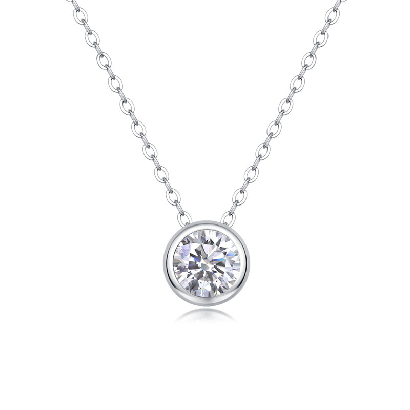 Sleek Geometric Pendant Necklace in Sterling Silver