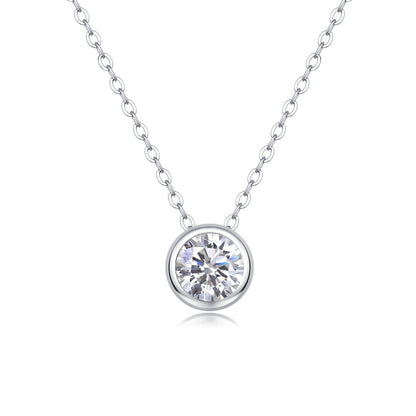 Sleek Geometric Pendant Necklace in Sterling Silver