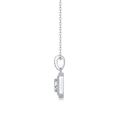 Sleek Geometric Pendant Necklace in Sterling Silver
